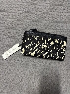 Aimee Kestenberg Black and Cream Animal Print Zip Card Wallet